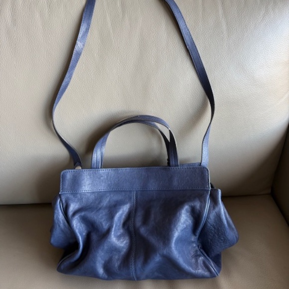 AIMEE KESTENBERG leather satchel purse navy blue medium sz like new - Picture 5 of 16